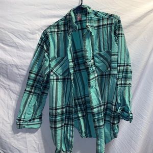kids blue plaid shirt